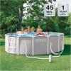 INTEX 26725EP Prism Frame Above Ground Swimming Pool Set: 15ft x 48in – Includes 1000 GPH Cartridge Filter Pump – Removable Ladder – Pool Cover – Ground Cloth