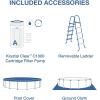 INTEX 26741EP Prism Frame Above Ground Swimming Pool Set: 15ft x 48in – Includes 1000 GPH Cartridge Filter Pump – Removable Ladder – Pool Cover – Ground Cloth