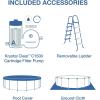 INTEX 26743EP Prism Frame Above Ground Swimming Pool Set: 18ft x 48in – Includes 1500 GPH Cartridge Filter Pump – Removable Ladder – Pool Cover – Ground Cloth