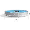 Intex 26710EH Prism 12ft x 30in Metal Frame Outdoor Above Ground Round Swimming Pool with Protective Canopy (Filter Pump Not Included)