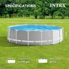 Intex Prism Frame 15′ x 48″ Above Ground Swimming Pool Set with Filter Pump, Ladder, Pool Cover, and Maintenance Pool Cleaning Kit with Vacuum Skimmer