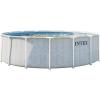 INTEX 26745EP 16Ft X 48In Chevron Prism Frame Premium Above Ground Swimming Pool Set with Filter Pump, Removable Ladder, Ground Cloth, Pool Cover