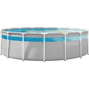 INTEX 26721MZ 14ft x 42in Prism Frame Clearview Premium Above Ground Pool Set: Includes 1000 GPH Krystal Clear Cartridge Filter Pump – 3357 Gallon Capacity – Age Grade 6+(16′ x 48″)