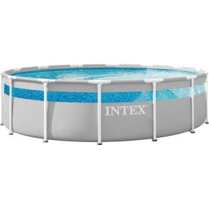 INTEX 26721MZ 14ft x 42in Prism Frame Clearview Premium Above Ground Pool Set: Includes 1000 GPH Krystal Clear Cartridge Filter Pump – 3357 Gallon Capacity – Age Grade 6+(14′ x 42″)