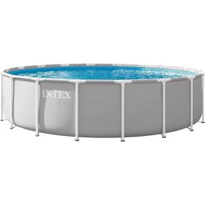 INTEX 26731EP Prism Frame Above Ground Swimming Pool Set: 18ft x 48in – Includes 1500 GPH Cartridge Filter Pump – Removable Ladder – Pool Cover – Ground Cloth