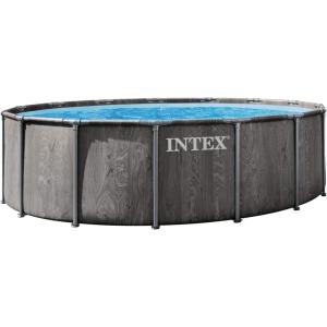 INTEX 26741EP Prism Frame Above Ground Swimming Pool Set: 15ft x 48in – Includes 1000 GPH Cartridge Filter Pump – Removable Ladder – Pool Cover – Ground Cloth