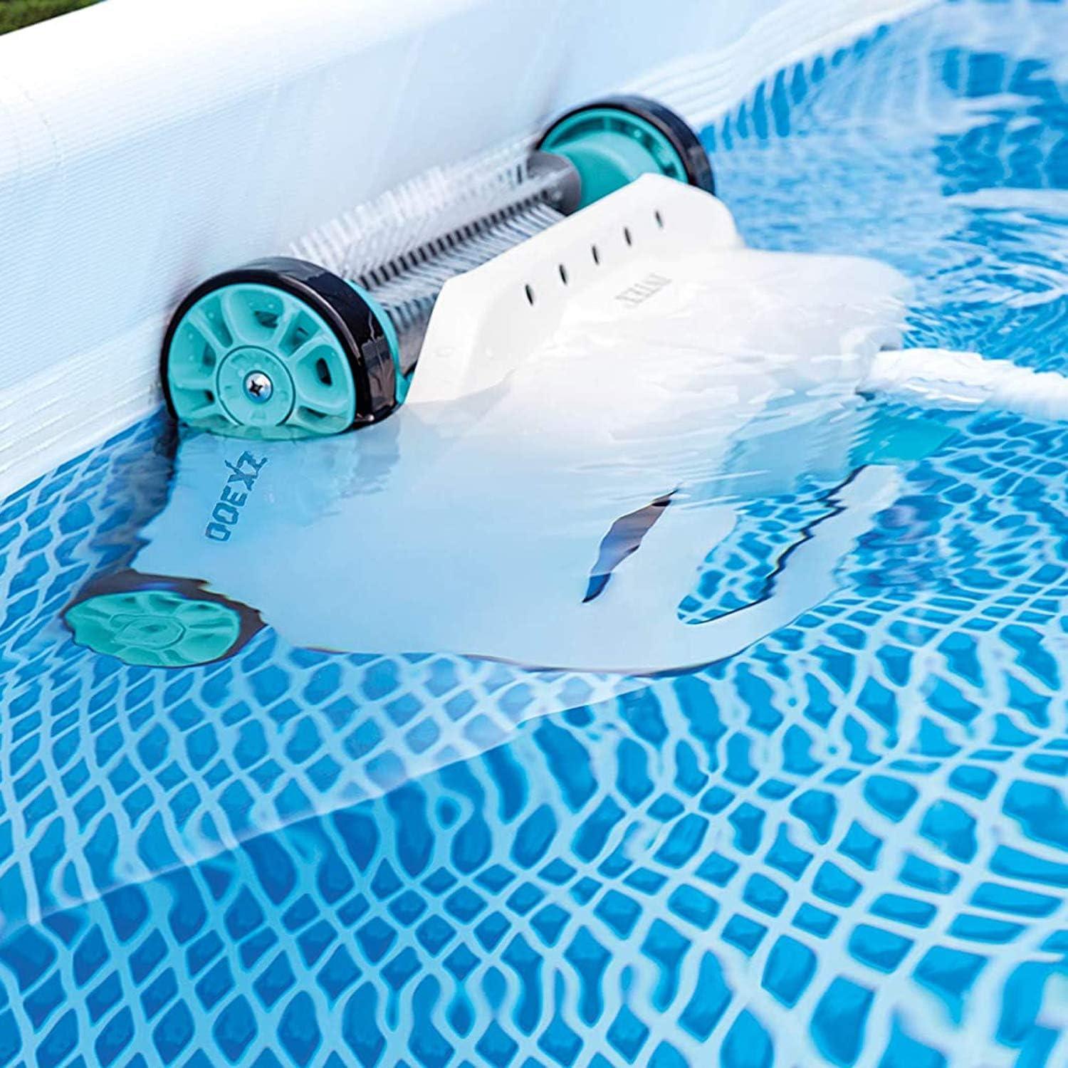 imageIntex 26710EH 12ft x 30in Prism Frame Outdoor Above Ground Round Swimming Pool amp Robot Vacuum Cleaner Fits up to 6 People Filter Pump Not Included