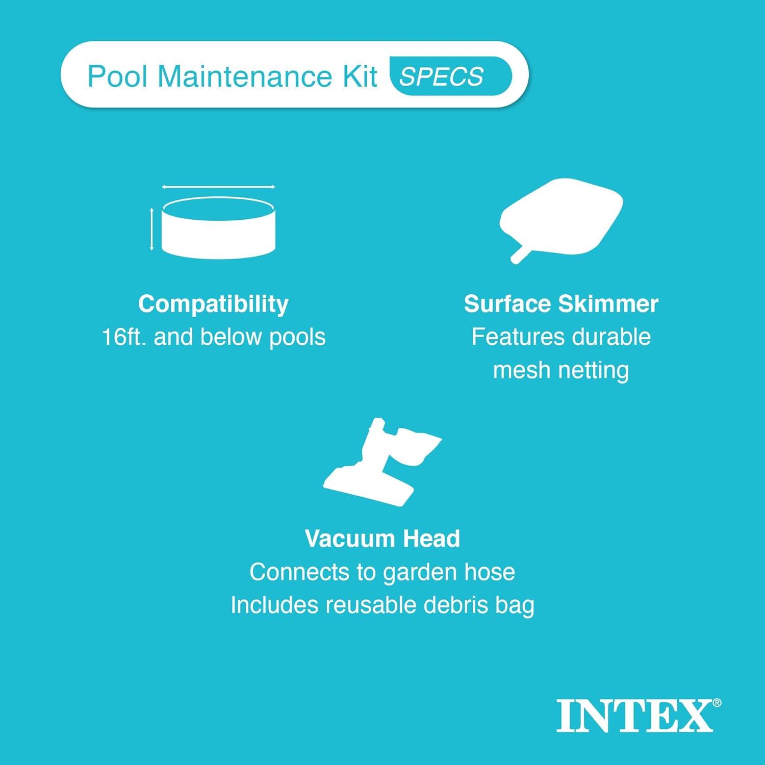 imageIntex 26711EH 12ft x 30in Prism Above Ground Pool Set wCover amp Maintenance Kit