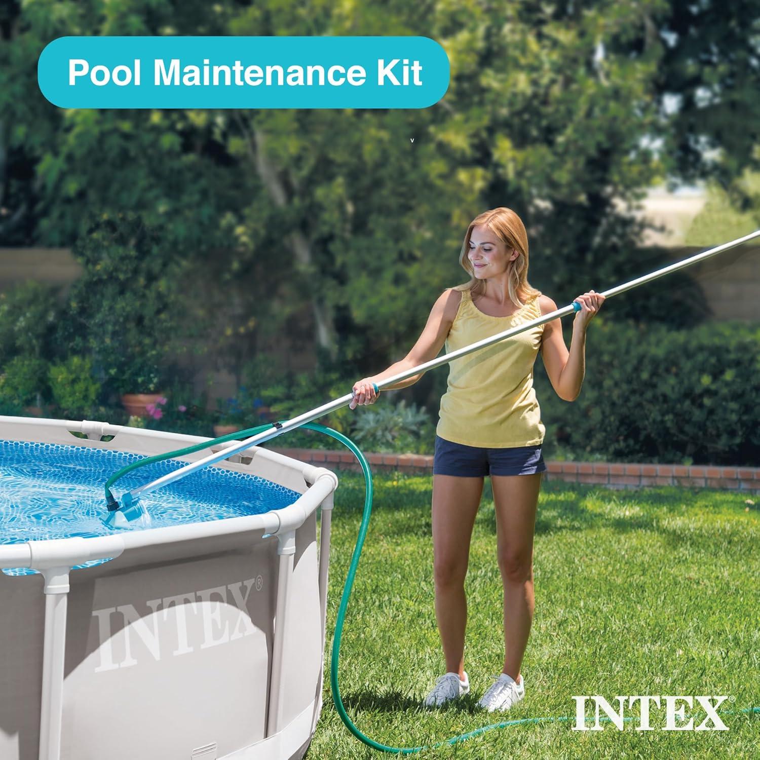 imageIntex 26711EH 12ft x 30in Prism Above Ground Pool Set wCover amp Maintenance Kit