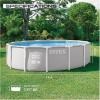 INTEX 26719EP Prism Frame Above Ground Swimming Pool Set: 14ft x 42in – Includes 1000 GPH Cartridge Filter Pump – Removable Ladder – Pool Cover – Ground Cloth
