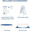 INTEX 26719EP Prism Frame Above Ground Swimming Pool Set: 14ft x 42in – Includes 1000 GPH Cartridge Filter Pump – Removable Ladder – Pool Cover – Ground Cloth