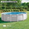 INTEX 26723EP Prism Frame Above Ground Swimming Pool Set: 15ft x 42in – Includes 1000 GPH Cartridge Filter Pump – Removable Ladder – Pool Cover – Ground Cloth