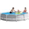 Intex 10ft x 30in Prism Metal Frame Above Ground Swimming Pool with Filter Pump and Cleaning Maintenance Kit with Vacuum, Skimmer and Pole 26701EH