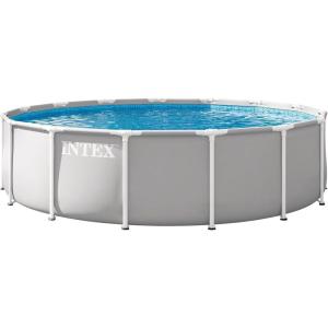 INTEX 26723EP Prism Frame Above Ground Swimming Pool Set: 15ft x 42in – Includes 1000 GPH Cartridge Filter Pump – Removable Ladder – Pool Cover – Ground Cloth