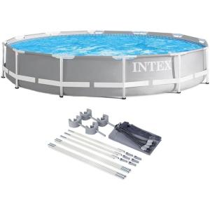 Intex 26711EH 12ft x 30in Prism Metal Frame Above Ground Swimming Pool with 530 GPH GCFI Filter Pump and Protective Canopy and fits up to 6 People