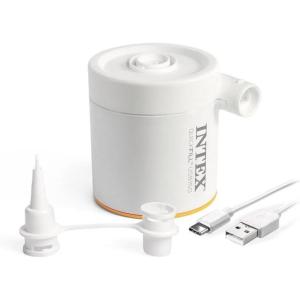 INTEX 66616E QuickFill USB Air Pump: Inflatates and Deflates Pool Floats and Airbeds – Includes 2 Interrconnecting Nozzles – Lightweight and Portable – 150 L/Min Air Flow – Indoor and Outdoor Use