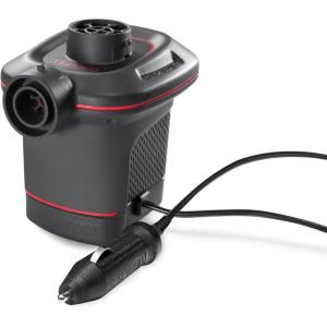 INTEX 66656WA QuickFill 12 Volt DC Electric Pump Inflates and Deflates Air Mattresses, Kayaks, Boats – Includes 3 Interrconnecting Nozzles – Sleek and Compact Design – 650 L/Min Air Flow – Outdoor Use