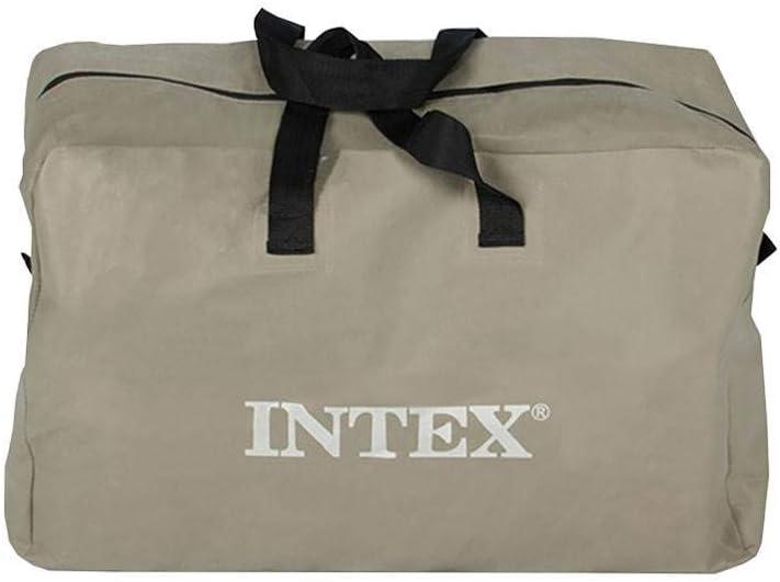 imageINTEX 66324EP Excursion 4 Inflatable Boat Set Includes Deluxe 54in Aluminum Oars and HighOutput Pump Adjustable Seats with Backrest Fishing Rod Holders 4Person 1100lb Weight CapacityGray