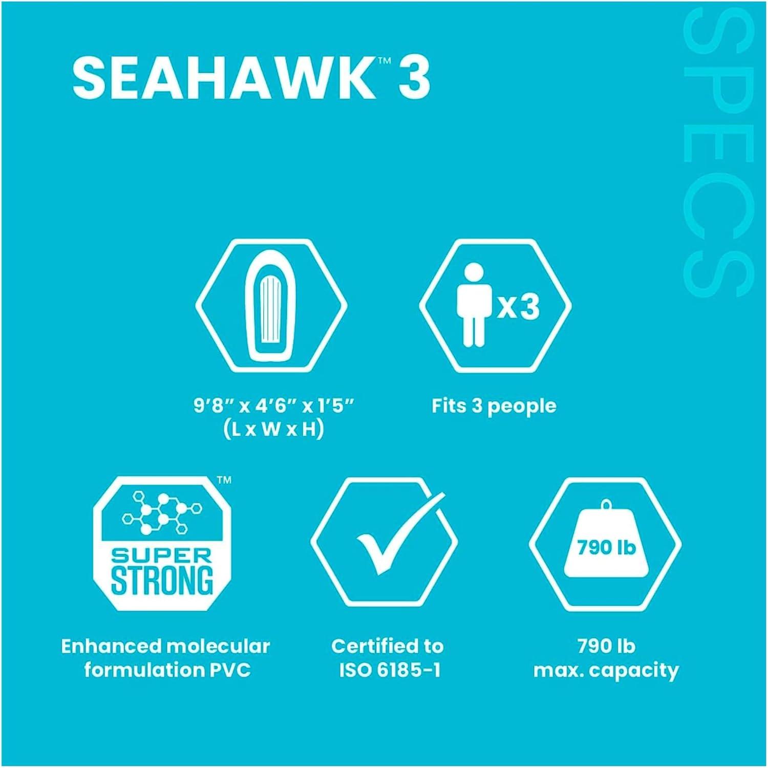 imageINTEX Seahawk Inflatable Boat Series Includes Boat Oars and HighOutput Pump Fishing Rod Holders Gear PouchDark Green