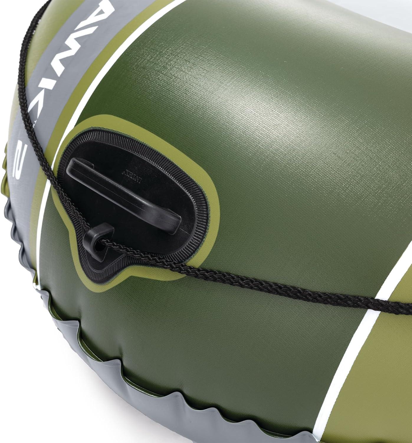 imageINTEX Seahawk Inflatable Boat Series Includes Boat Oars and HighOutput Pump Fishing Rod Holders Gear PouchDark Green