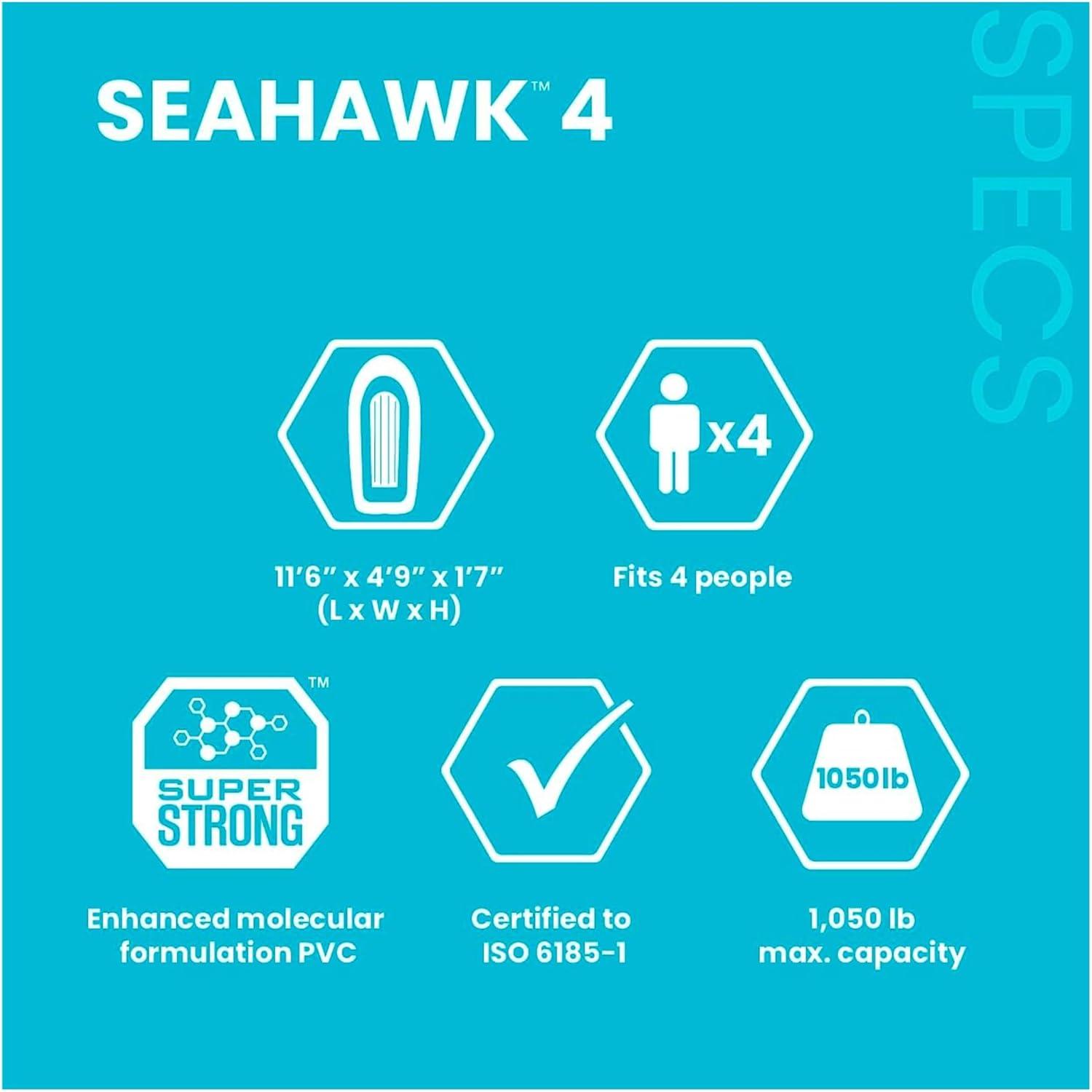 imageINTEX Seahawk Inflatable Boat Series Includes Boat Oars and HighOutput Pump Fishing Rod Holders Gear PouchDark Green