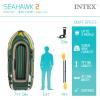 INTEX Seahawk Inflatable Boat Series: Includes Boat Oars and High-Output Pump – Fishing Rod Holders – Gear Pouch(Light Green)