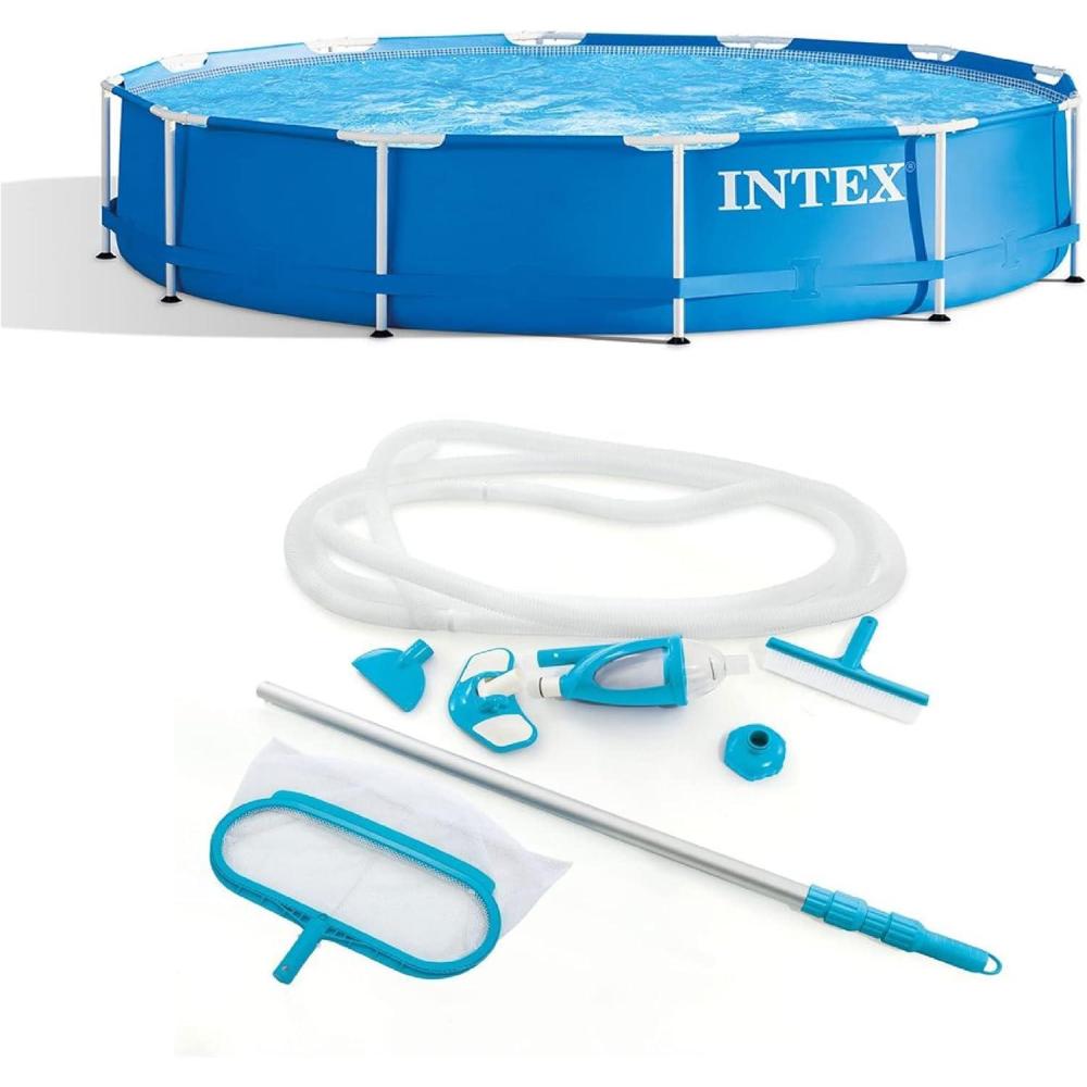 imageIntex 12 x 30 Above Ground Swimming Pool amp Pool Maintenance Kit