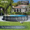 INTEX 26345VM Ultra XTR 26ft x 52in Above Ground Swimming Pool Set with Sand Filter Pump, Inflatable Lounge Pool Recliners (2-Pack) and Inflatable Beverage Cooler