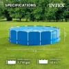 Intex 15ft x 48in Above Ground Frame Swimming Pool Set with 120V 1,000 GPH Pump, Filter Pump Cartridges, Ground Cloth, and Debris Cover