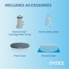 Intex 15ft x 48in Above Ground Frame Swimming Pool Set with 120V 1,000 GPH Pump, Filter Pump Cartridges, Ground Cloth, and Debris Cover