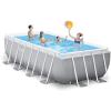 Intex 16 Foot by 42 inches Frame Rectangular Above Ground Swimming Pool Set with Filter Pump, Ladder, Ground Cloth, Protective Canopy, and Pool Cover