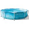 Intex 28207EH 10 Feet x 30 Inch Metal Frame Outdoor Backyard Above Ground Circular Beachside Swimming Pool with Filter Pump and Protective Canopy