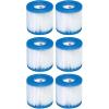 Intex 4 Person Metal Frame Outdoor Above Ground Pool Set with Drain Plug, Filter Pump, and 6 Type H Replacement Filter Cartridges, Blue