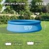 Intex Easy Set 10 Foot x 30 Inch Above Ground Inflatable Round Swimming Pool with 30 Gauge 3 Ply Side Walls and Drain Plug, Blue