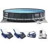 INTEX 26345VM Ultra XTR 26ft x 52in Above Ground Swimming Pool Set with Sand Filter Pump, Inflatable Lounge Pool Recliners (2-Pack) and Inflatable Beverage Cooler