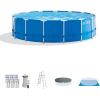 Intex 15ft x 48in Above Ground Frame Swimming Pool Set with 120V 1,000 GPH Pump, Filter Pump Cartridges, Ground Cloth, and Debris Cover