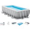 Intex 16 Foot by 42 inches Frame Rectangular Above Ground Swimming Pool Set with Filter Pump, Ladder, Ground Cloth, Protective Canopy, and Pool Cover