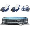 Intex 26339EH Ultra XTR 24ft x 52in Above Ground Swimming Pool Set with Sand Filter Pump, Inflatable Lounge Pool Recliners (2-Pack) and Inflatable Beverage Cooler