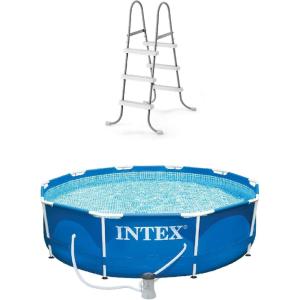 Intex Above-Ground Pool Ladder w/ Intex 10 x 2.5-Foot Pool Set with Filter Pump