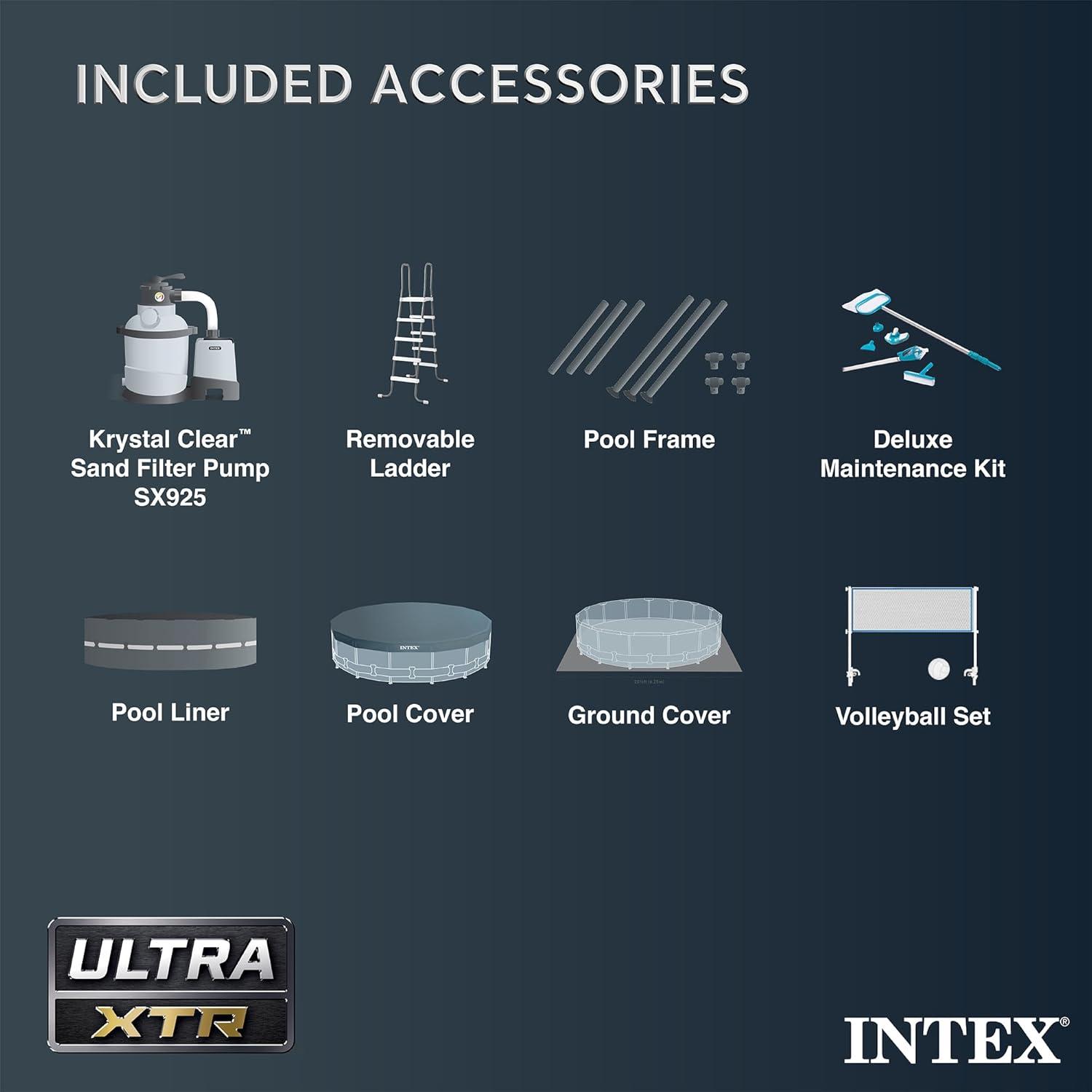 imageINTEX 26333EH Ultra XTR 20ft x 48in Above Ground Swimming Pool Set with Sand Filter Pump and OptiFlow 50lb Premium Filter Sand14 x 42