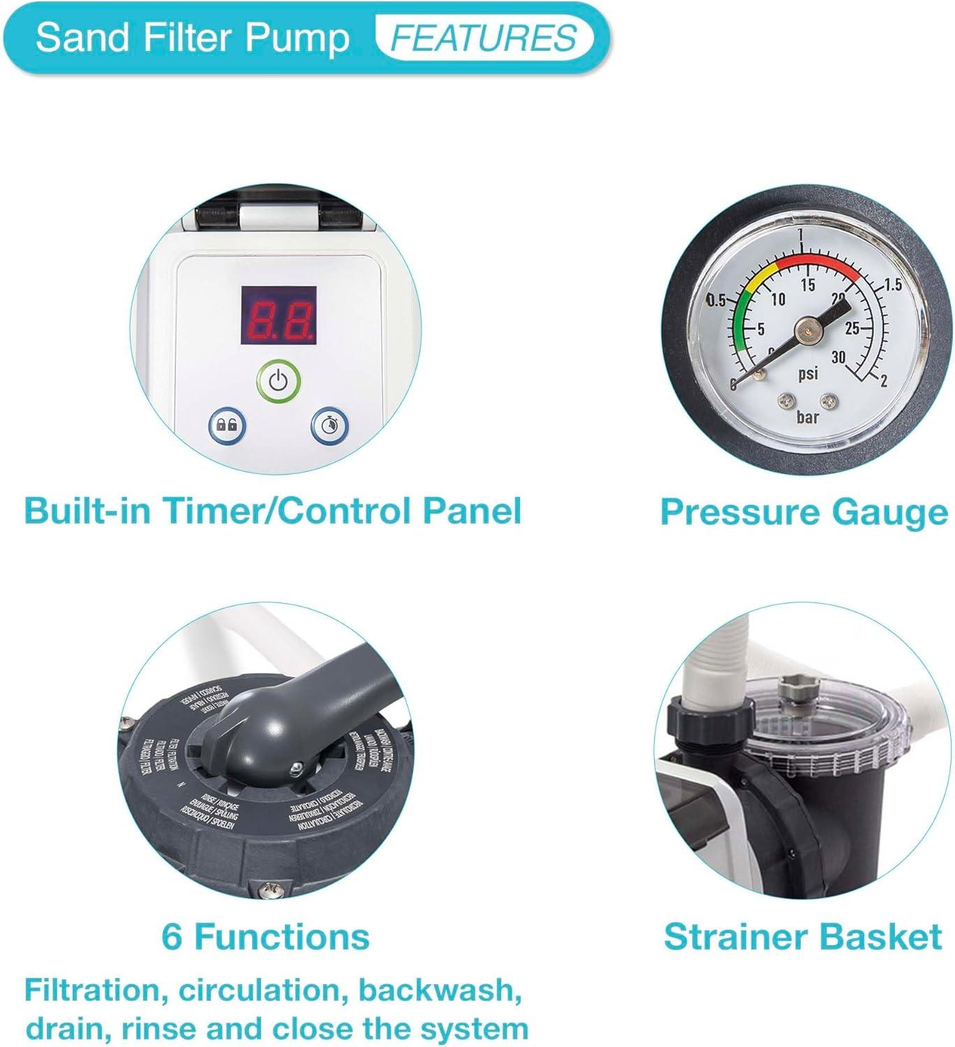 imageINTEX SX2800 Krystal Clear Sand Filter Pump for Above Ground Pools 2800 GPH Pump Flow Rate Easy Installation Deluxe Pool Maintenance Kit Included