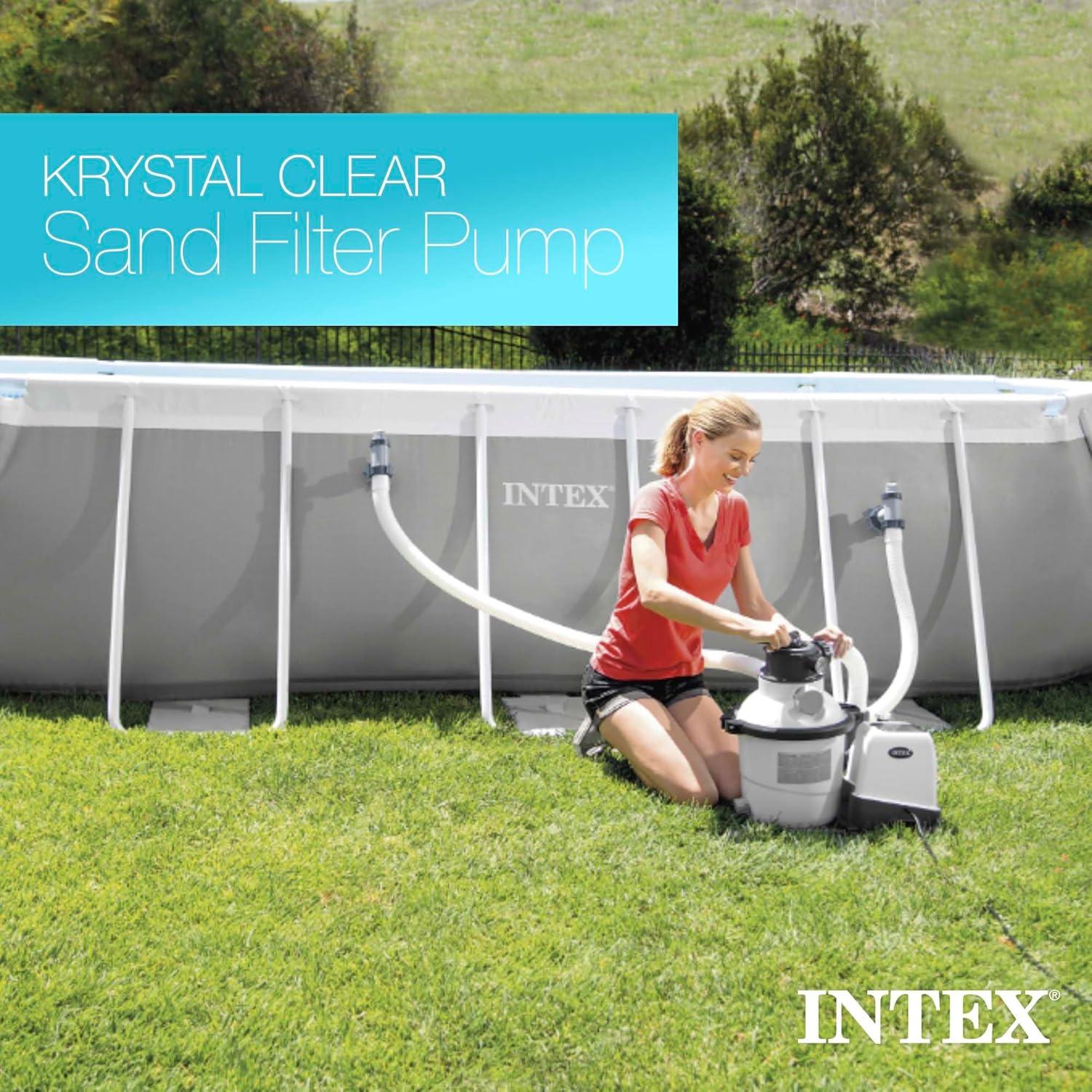 imageINTEX SX2800 Krystal Clear Sand Filter Pump for Above Ground Pools 2800 GPH Pump Flow Rate Easy Installation Deluxe Pool Maintenance Kit Included