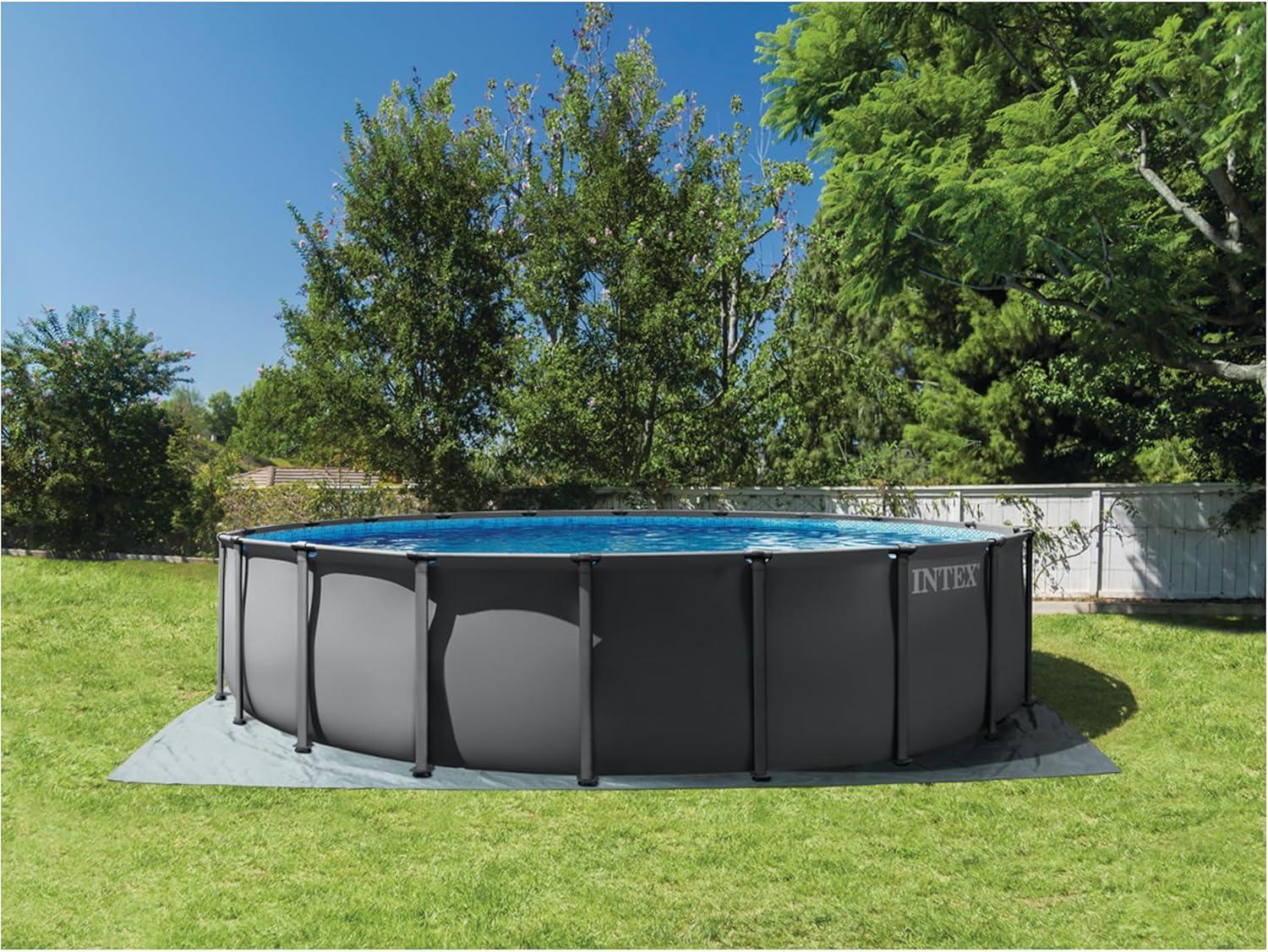 imageINTEX Ultra XTR Deluxe Round Above Ground Swimming Pool Set 22ft x 48in Includes Krystal Clear Cartridge Filter Pump Easy to Assemble 26327ST