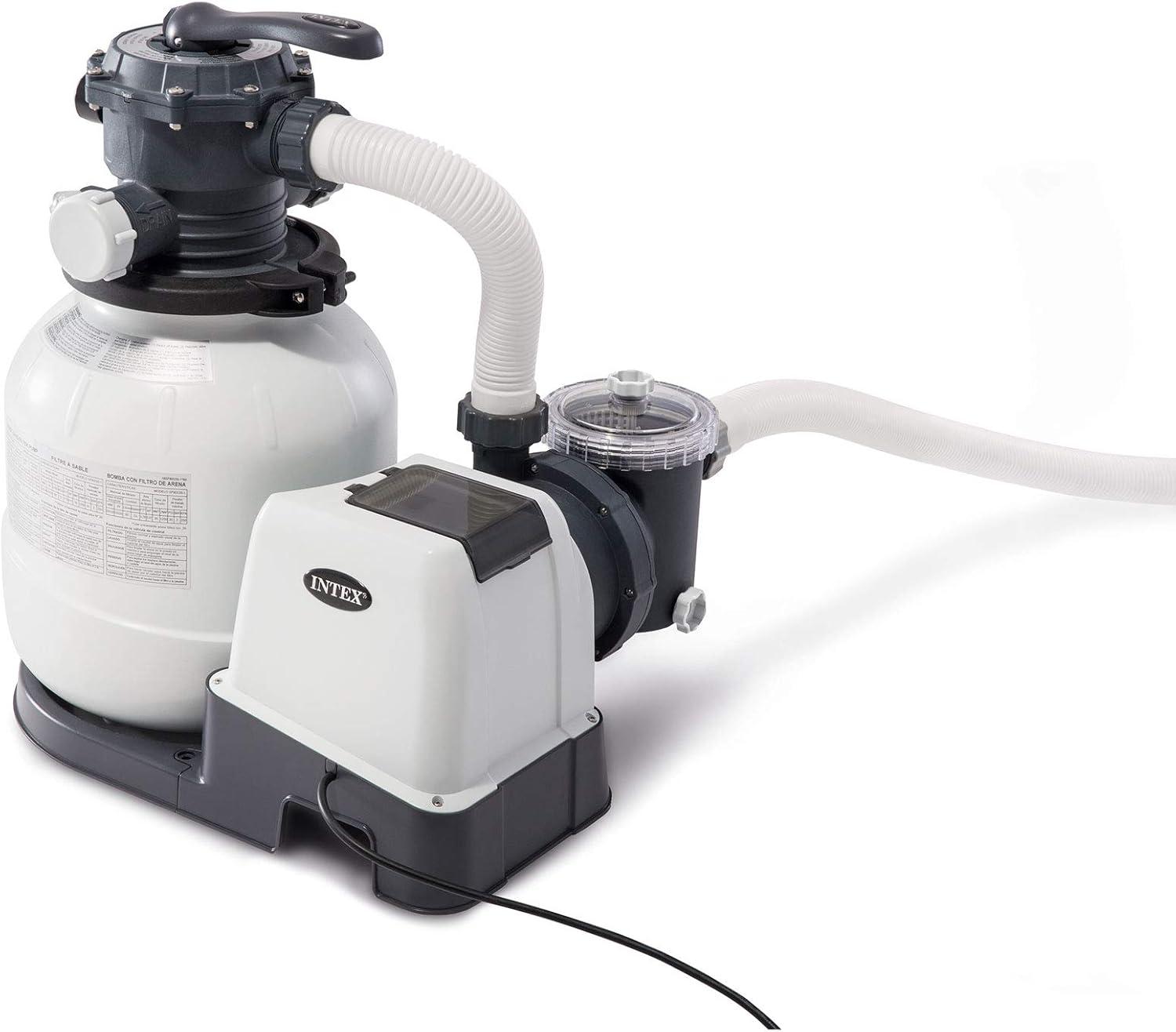 imageINTEX Ultra XTR Deluxe Round Above Ground Swimming Pool Set 24ft x 52in Includes Krystal Clear Cartridge Filter Pump Easy to Assemblewith Sand Filter Pump