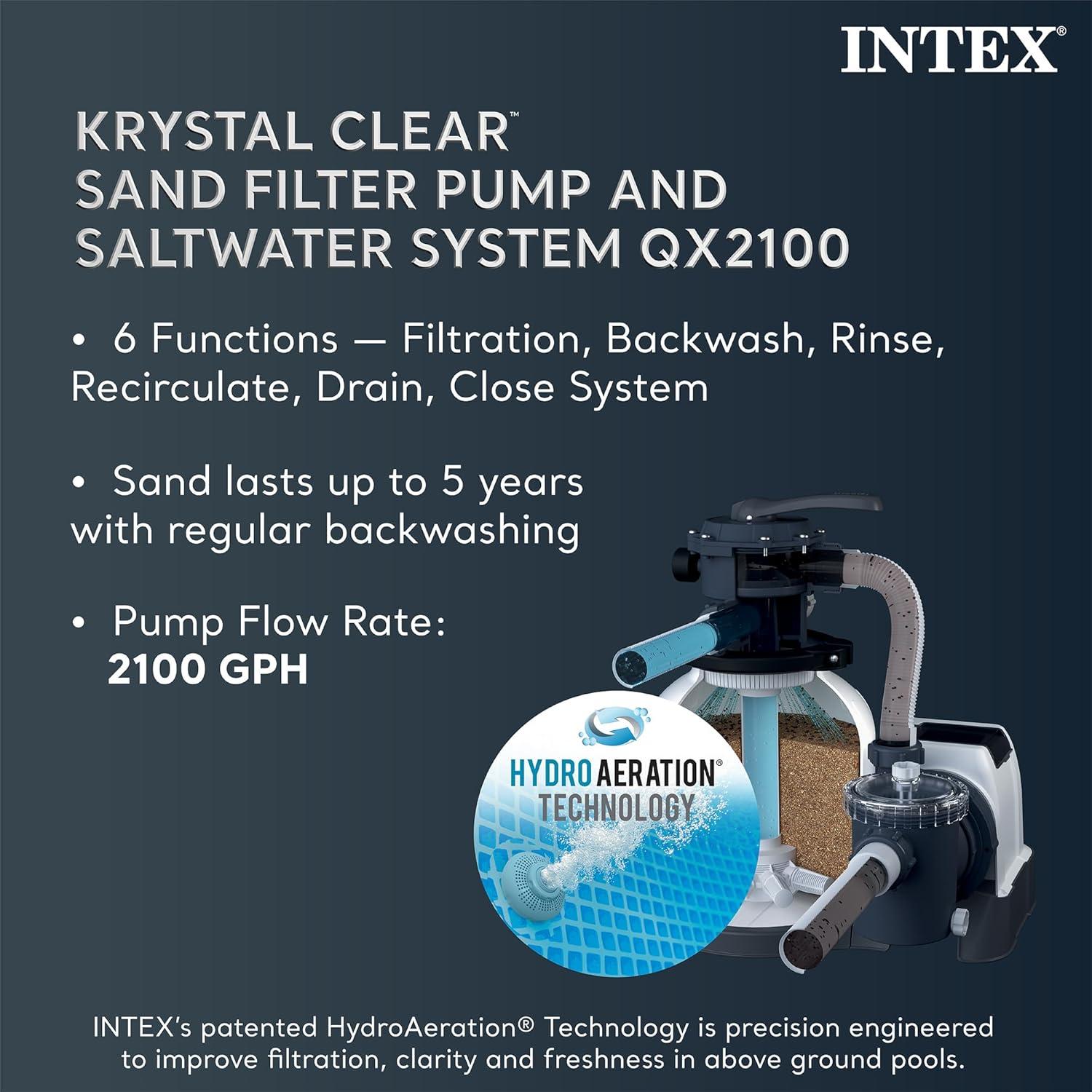 imageIntex 18 Foot by 52 Inch Ultra XTR Framed Above Ground Swimming Pool Set with Sand Filter Pump Pool Cover and Ladder Canopy and Ground Cloth Gray24 x 12 x 52