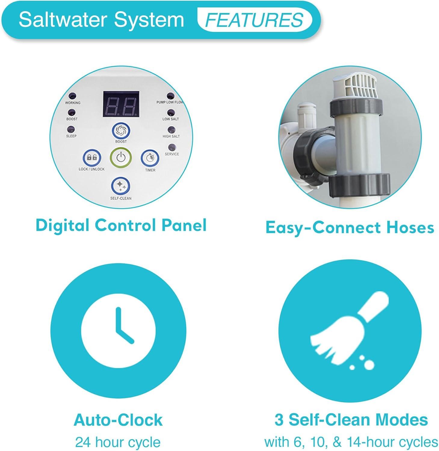 imageIntex 2100 GPH Above Ground Pool Sand Filter Pump Bundled with Krystal Clear Saltwater System Improved Circulation and Filtration