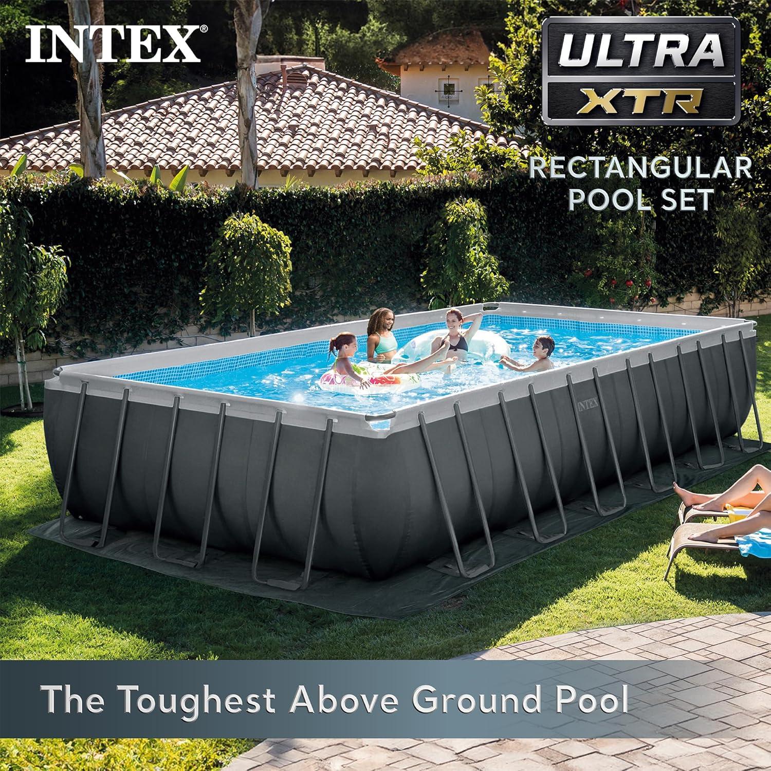 imageIntex 26355EH Ultra XTR 18ft x 9ft x 52in Above Ground Swimming Pool Set with Sand Filter Pump and OptiFlow 50lb Premium Filter Sand24 x 12 x 52