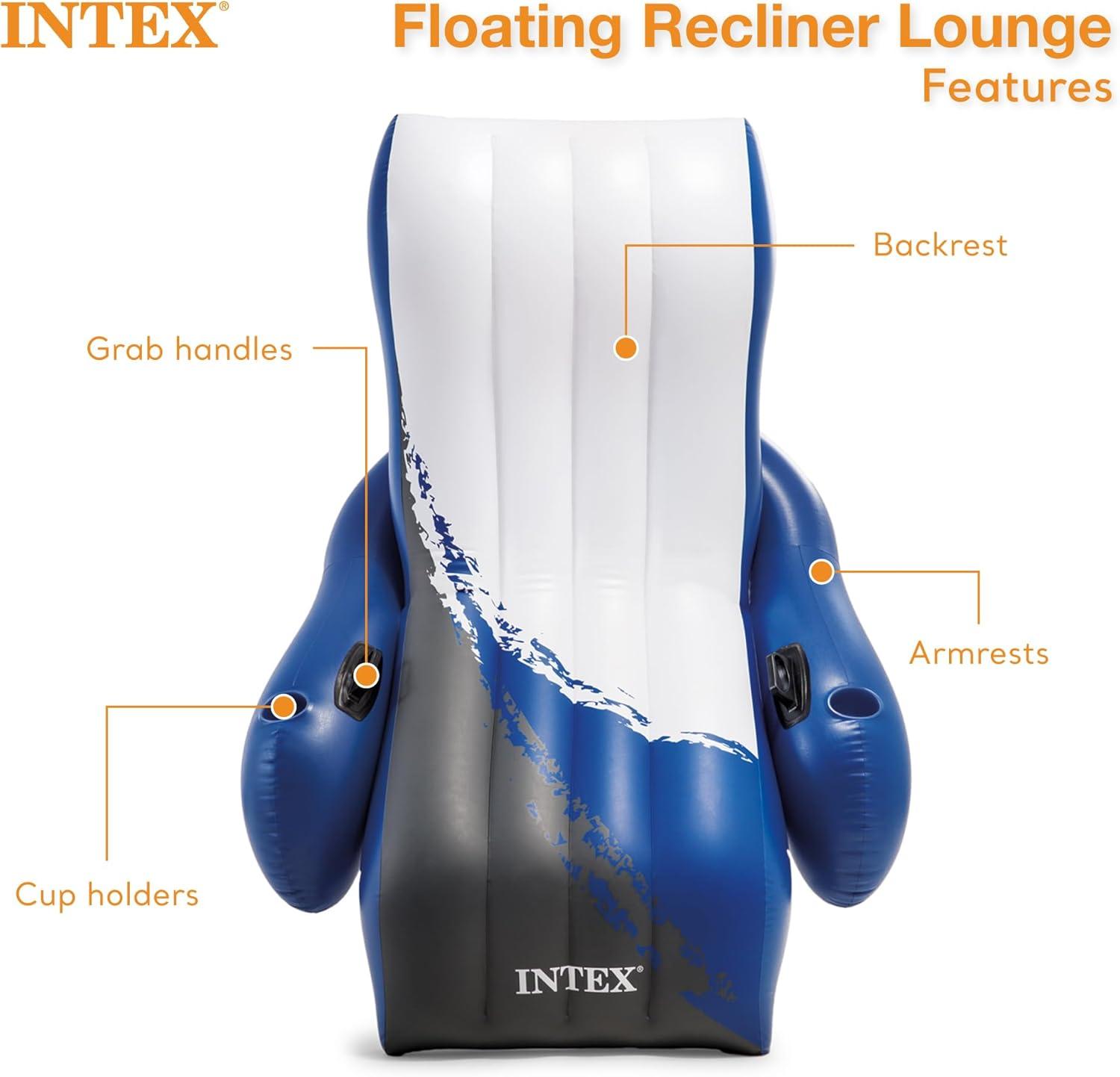 imageIntex 26373EH Ultra XTR 32ft x 16ft x 52in Above Ground Swimming Pool Set with Sand Filter Pump Inflatable Lounge Pool Recliners 2Pack and Inflatable Cooler