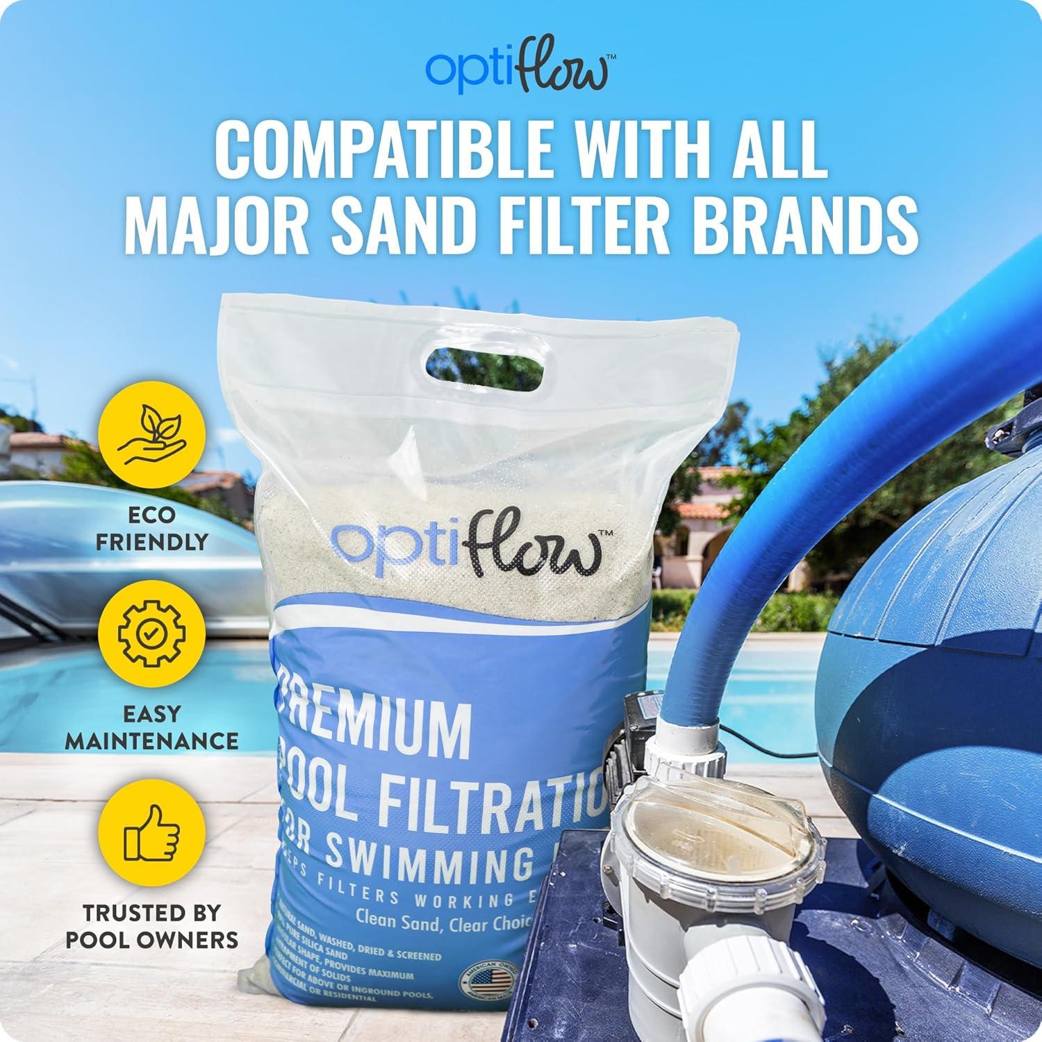 imageIntex 26641EG Krystal Clear Sand Filter Pump for Above Ground Pools Bundled with OptiFlow Premium Pure Silica Filter Sand 50 lb Bag1 500 GPH
