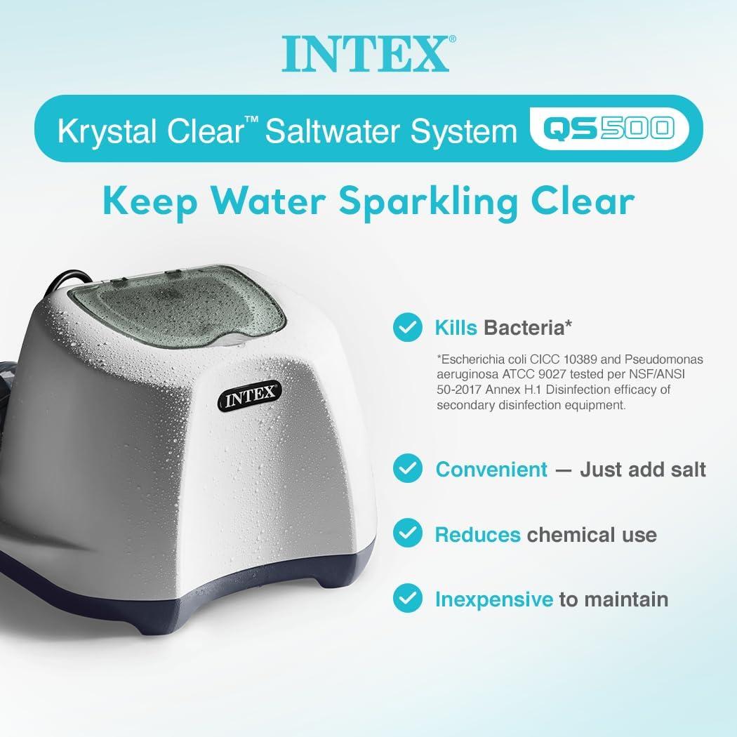 imageIntex 2800 GPH Pool Sand Filter Pump with Krystal Clear Saltwater System and Automatic Timer for Above Ground Swimming Pools Black